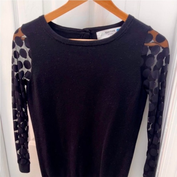 Anthropologie Dotted Sheer Sleeved Sweater - Picture 3 of 9